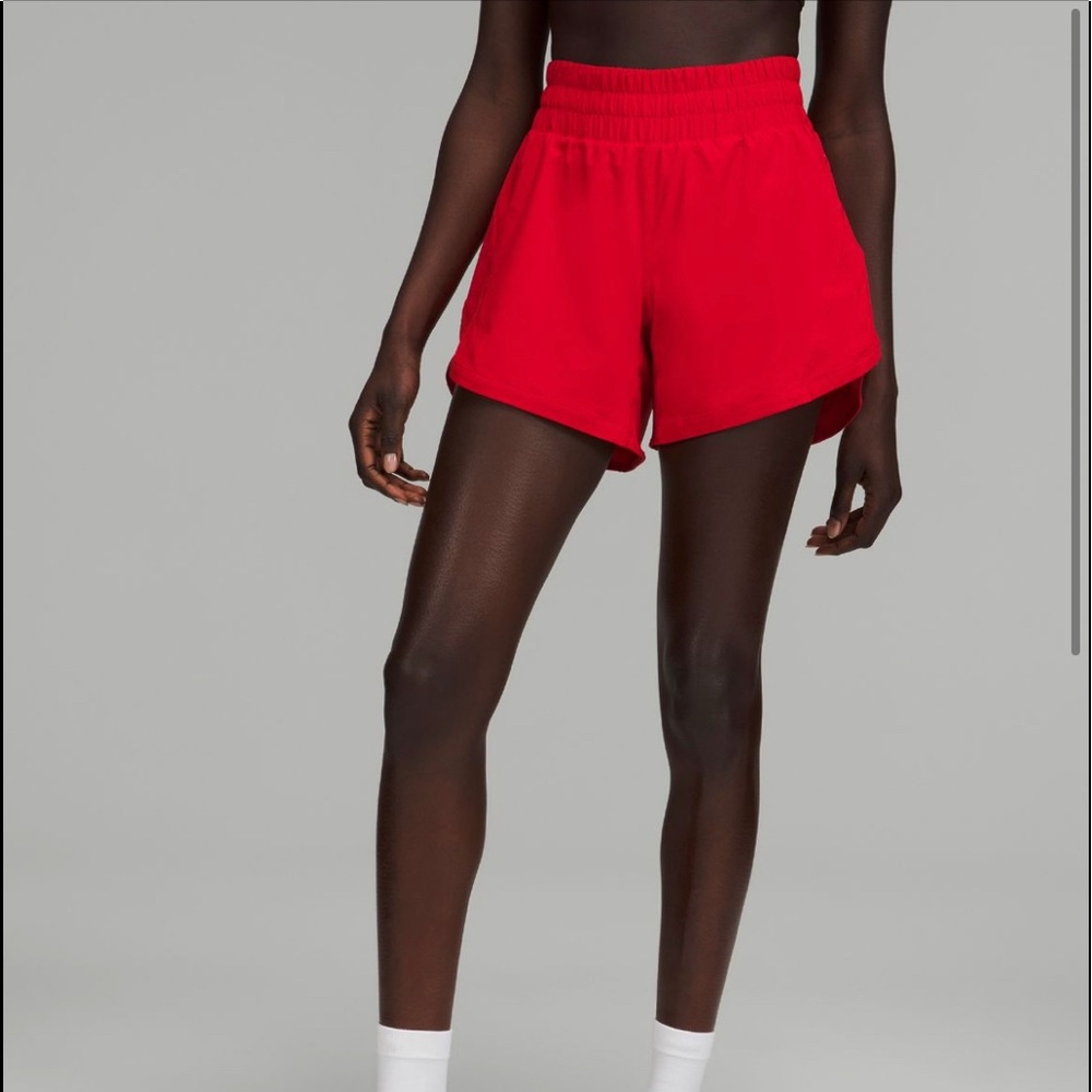 Lululemon Track That Mid Rise 5” RED